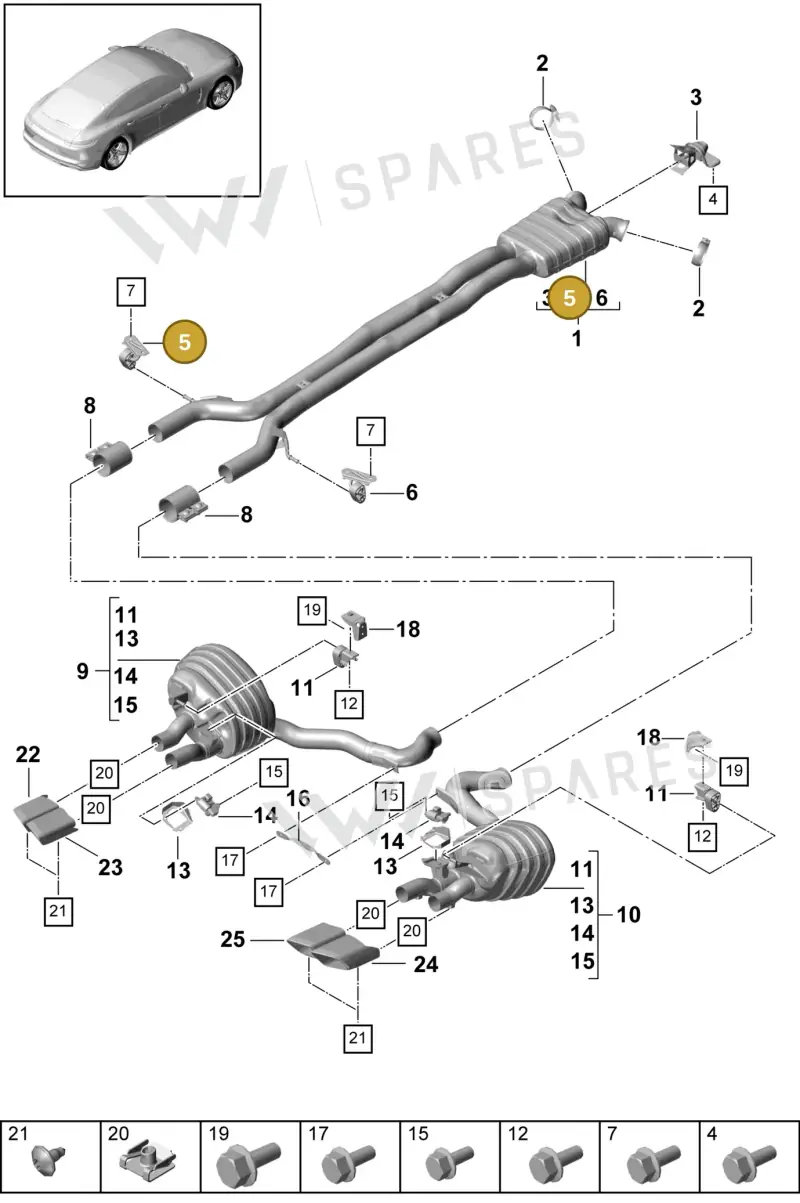 9A725324500 — Porsche Panamera (2016-2020) diagram p49203000, position 5