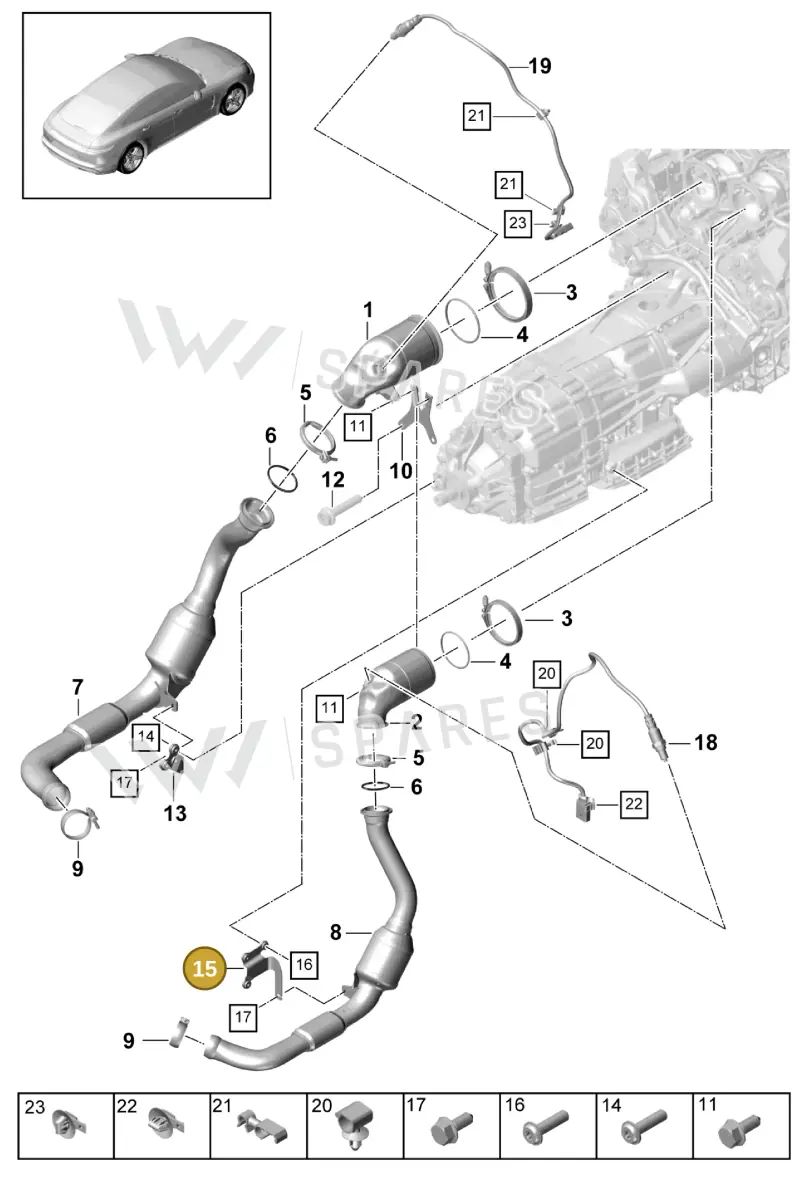 9A725325100 — Porsche Panamera (2016-2020) diagram p49202055, position 15