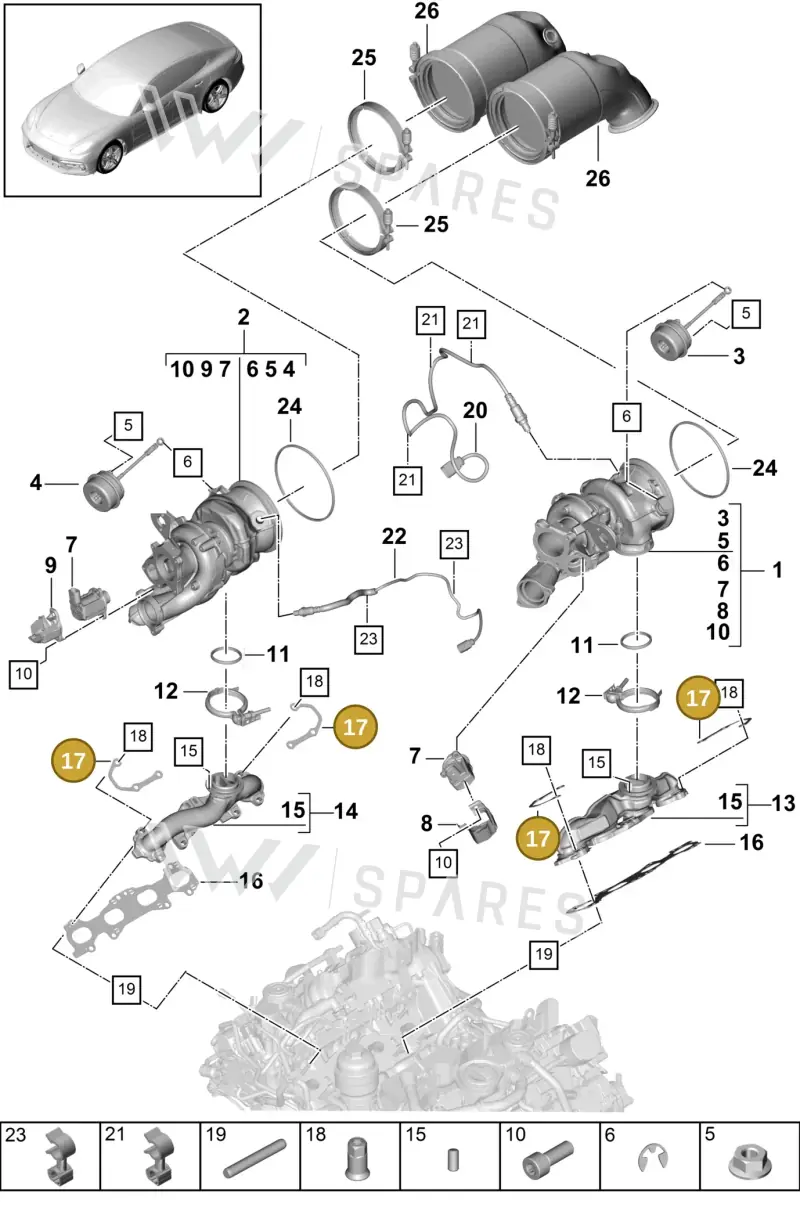 9A725327600 — Porsche Panamera (2016-2020) diagram p49202000, position 17