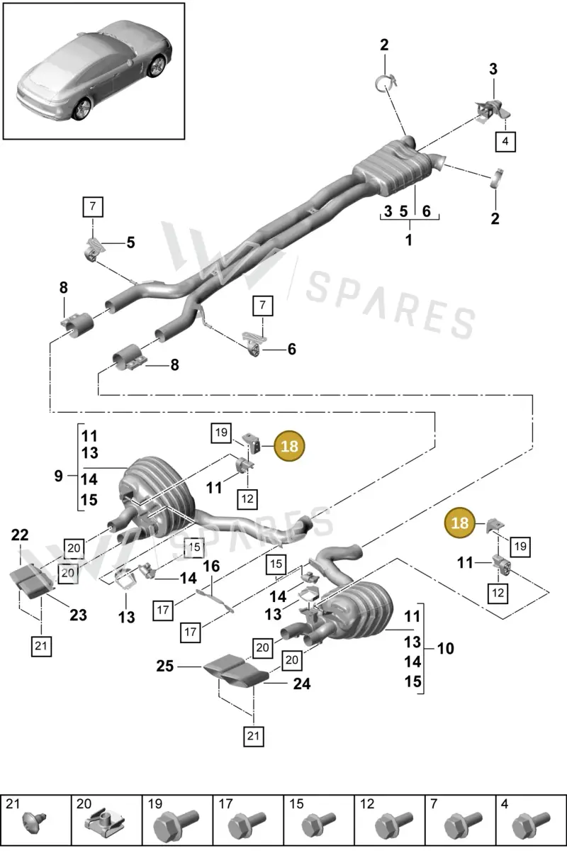 9A725327700 — Porsche Panamera (2016-2020) diagram p49203000, position 18