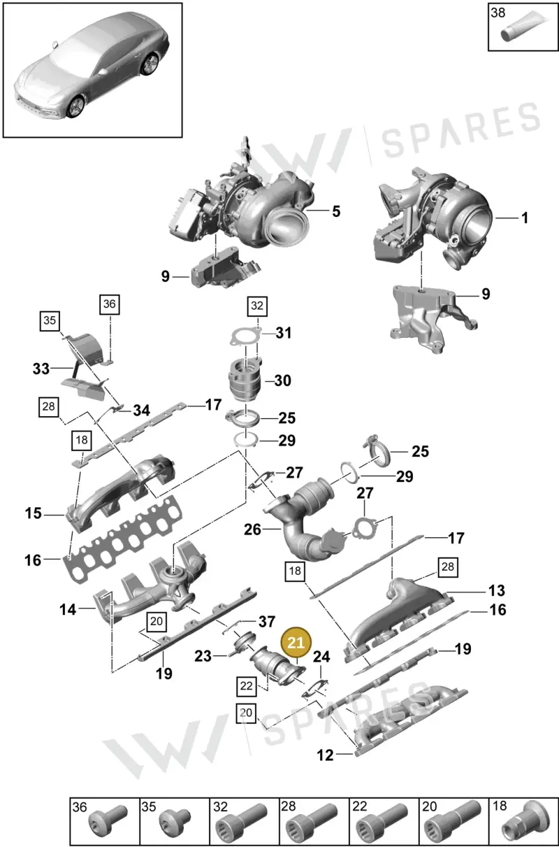 9A725335700 — Porsche Panamera (2016-2020) diagram p49202010, position 21