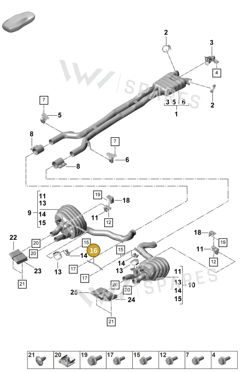 9A725352100 — Porsche Panamera (2020-2023) diagram p58203000, position 16