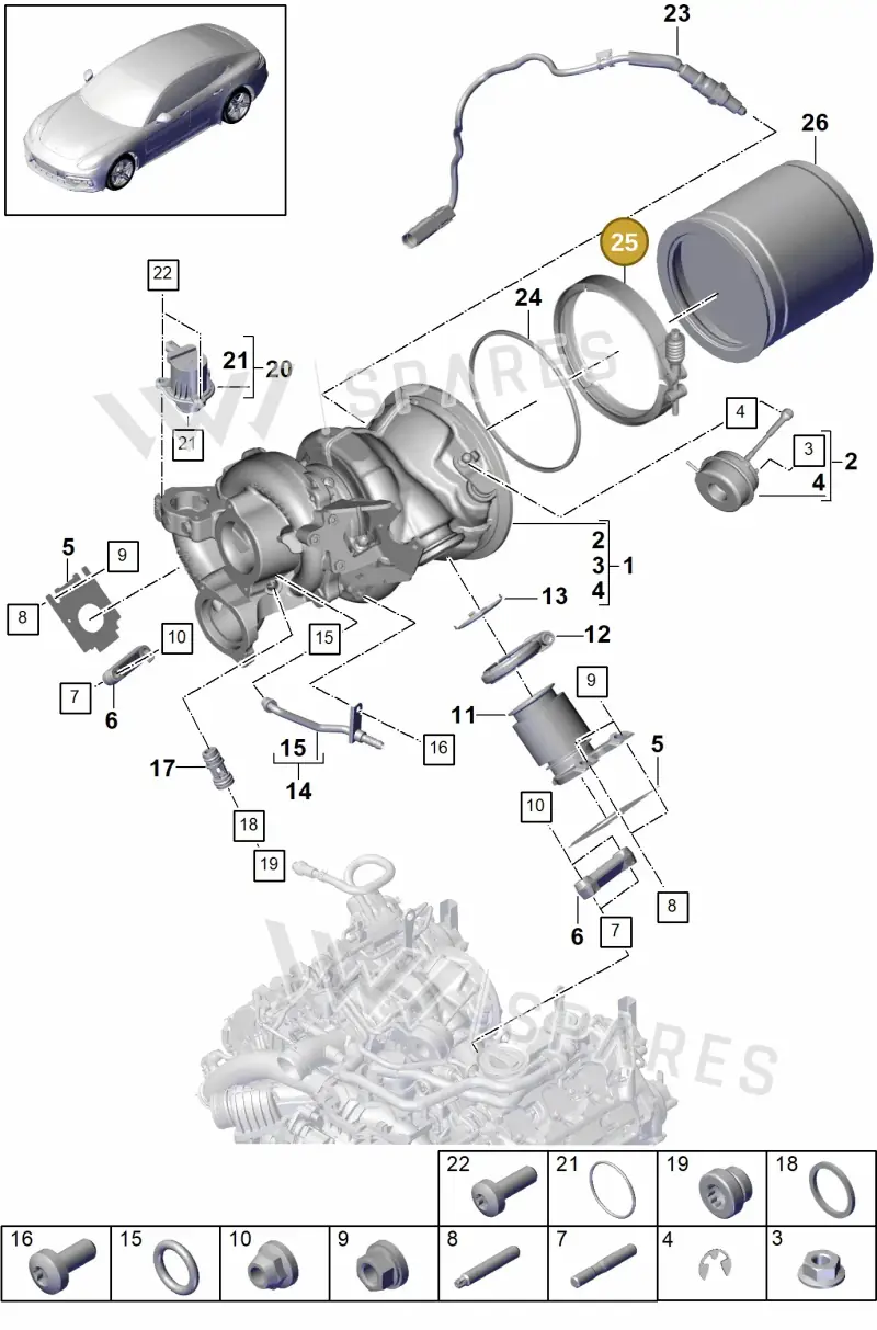 9A725372510 — Porsche Panamera 4 Hybrid (2016-2020) diagram p49202020, position 25