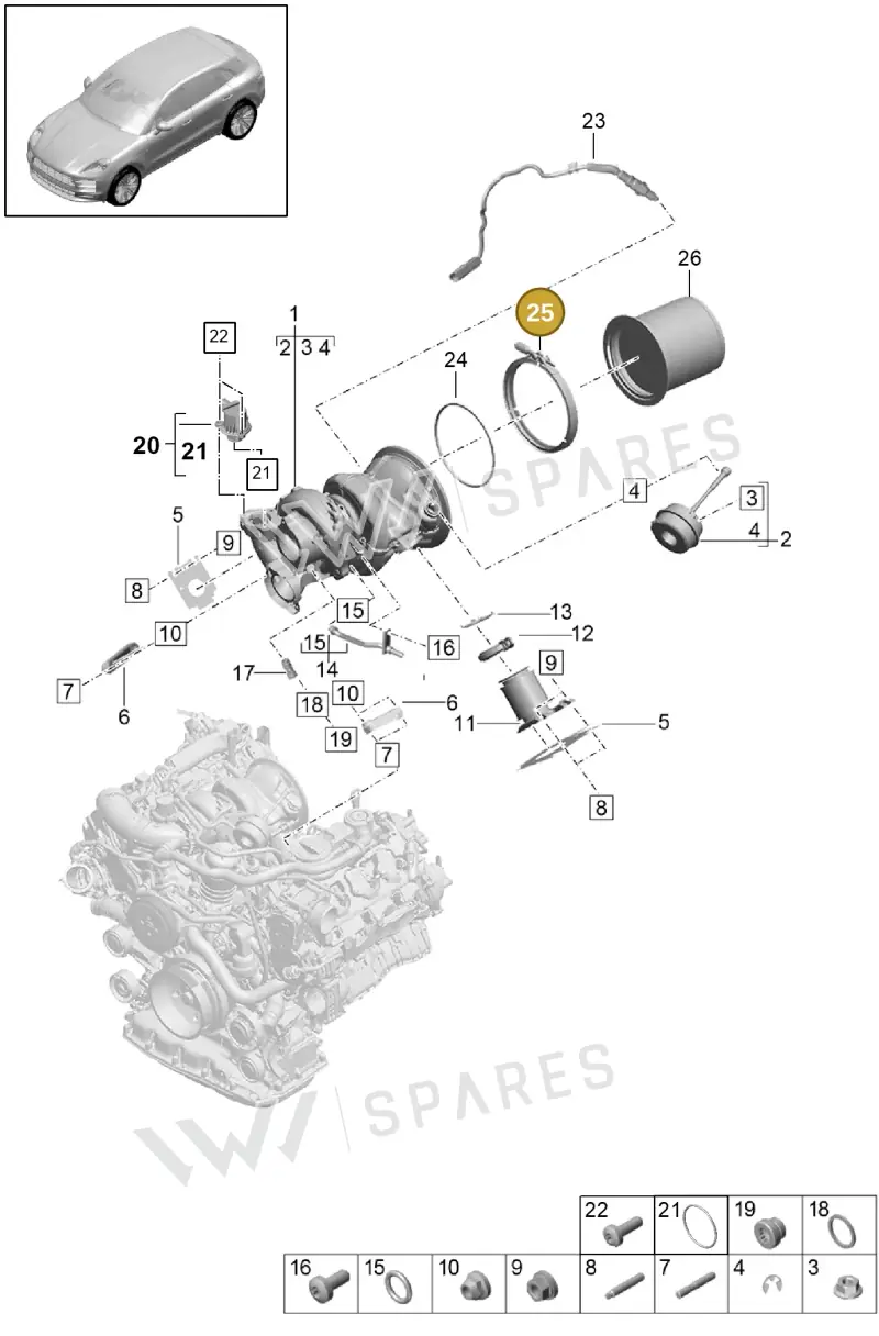 9A725372510 — Porsche Macan R4 TFSI (2018-) diagram p52000048, position 25