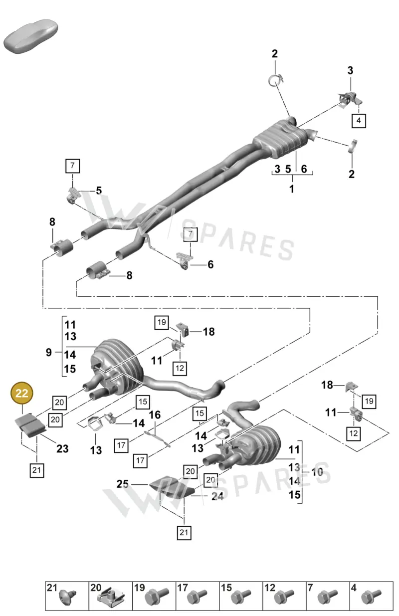9A725382300 — Porsche Panamera (2020-2023) diagram p58203000, position 22