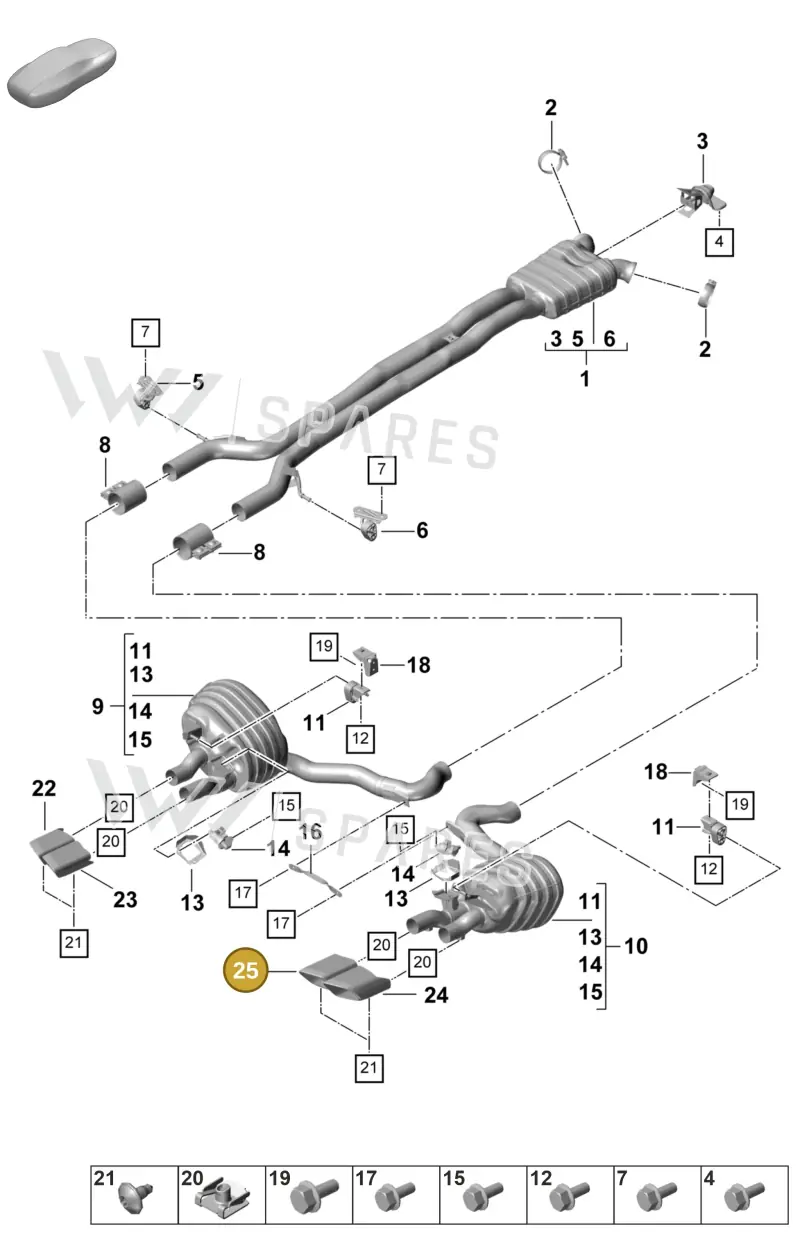 9A725382445 — Porsche Panamera (2020-2023) diagram p58203000, position 25