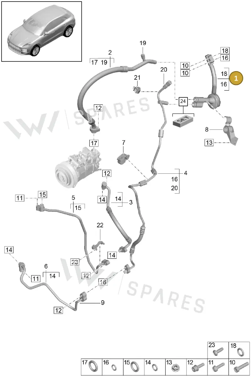 9A726071200 — Porsche Macan (2018-2022) diagram p52814500, position 1
