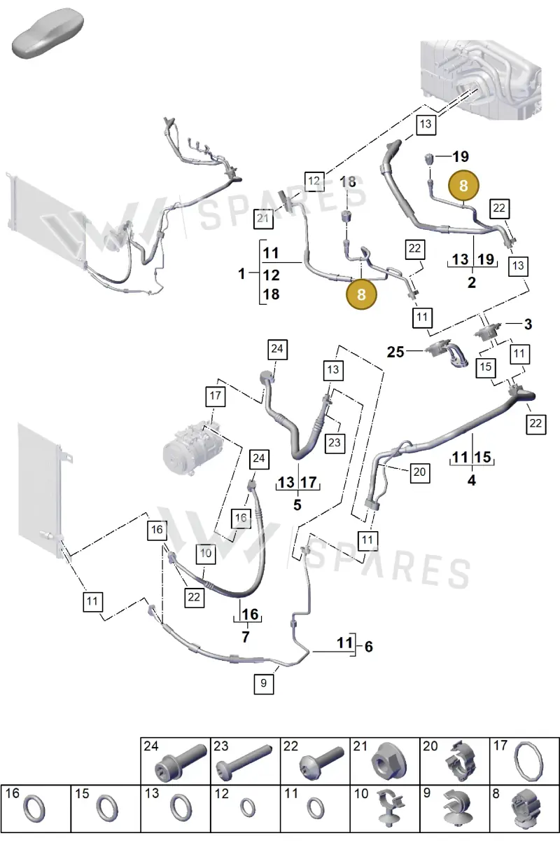 9A726075910 — Porsche Cayenne Coupe (2023-2023) diagram p60814500, position 8