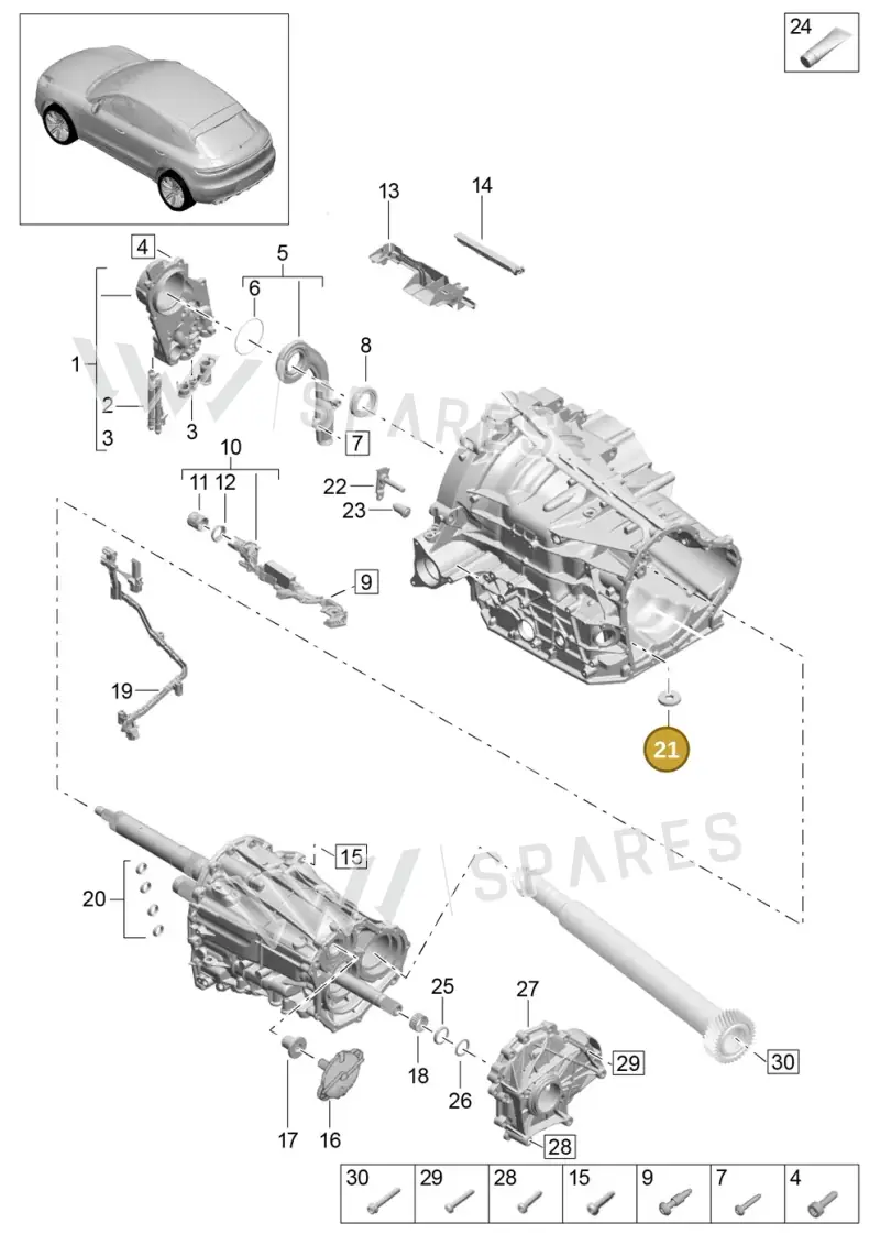 9A730114300 — Porsche Macan R4 TFSI (2018-) diagram p52302110, position 21