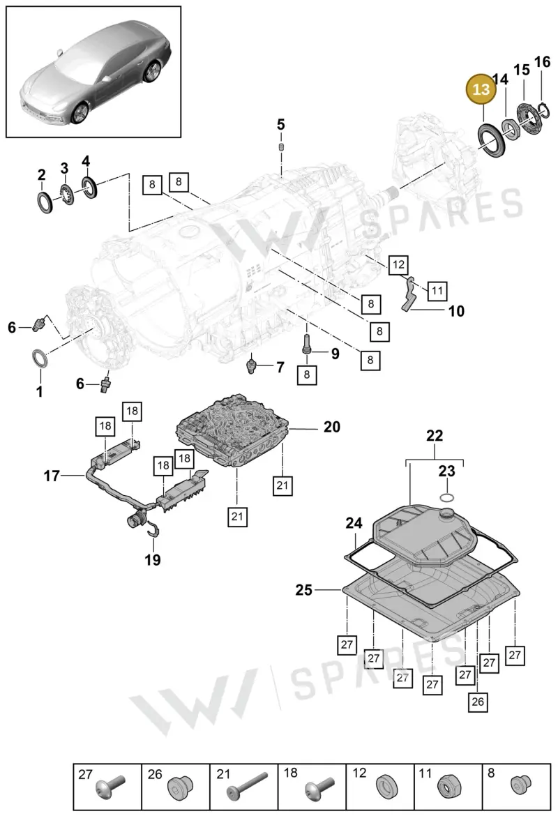 9A730122710 — Porsche Panamera (2016-2020) diagram p49320010, position 13