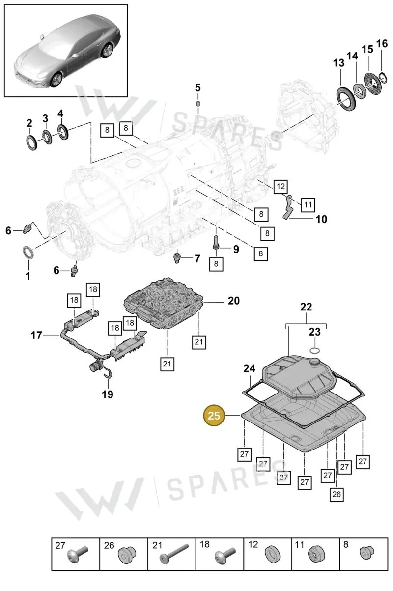 9A731716500 — Porsche Panamera (2016-2020) diagram p49320010, position 25