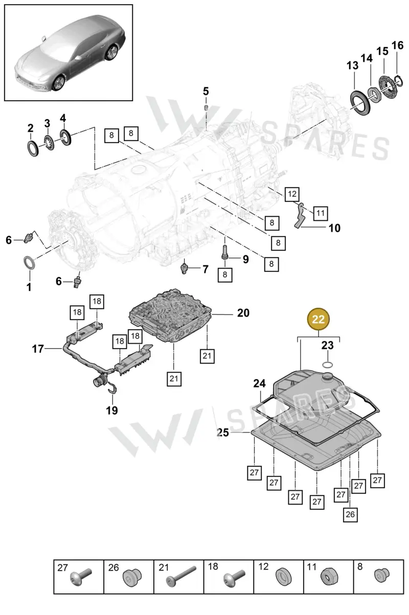 9A731718900 — Porsche Panamera (2016-2020) diagram p49320010, position 22