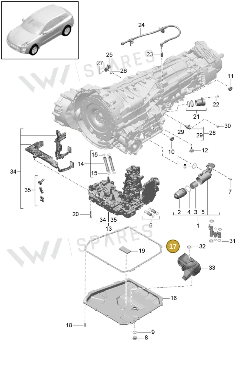 9A732137100 — Porsche Macan (2013-2018) diagram p44320010, position 17
