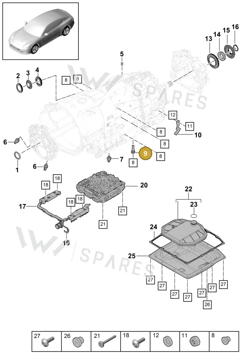 9A732147501 — Porsche Panamera (2016-2020) diagram p49320010, position 9
