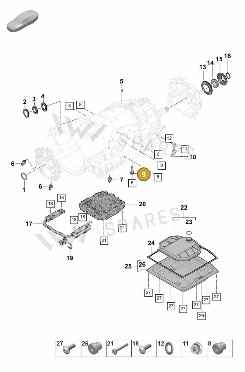 9A732147501 — Porsche Panamera (2020-2023) diagram p58320100, position 9