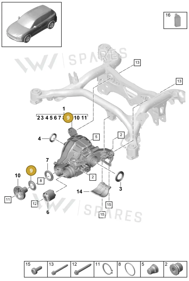 9A7525375 — Porsche Cayenne (2017-2023) diagram p51305020, position 9
