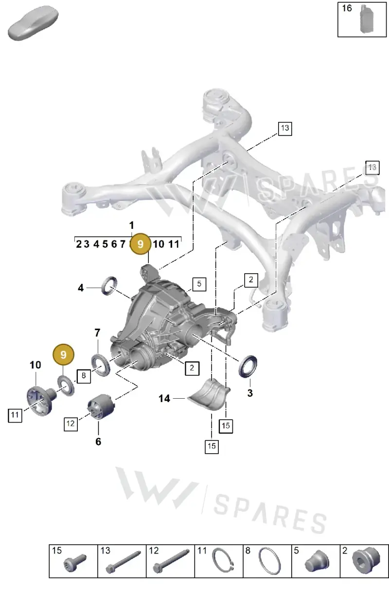 9A7525375 — Porsche Cayenne Coupe (2023-2023) diagram p60305000, position 9