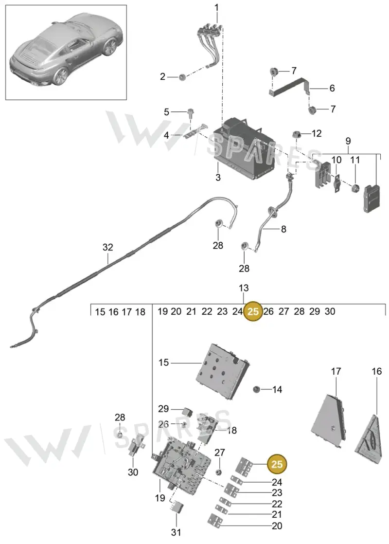 9A760705900 — Porsche GT2 RS Clubsport (2013-2020) diagram p42902006, position 25