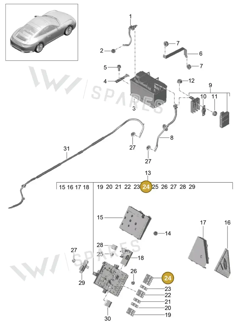 9A760705900 — Porsche 911 (2016-2019) diagram p47902006, position 24
