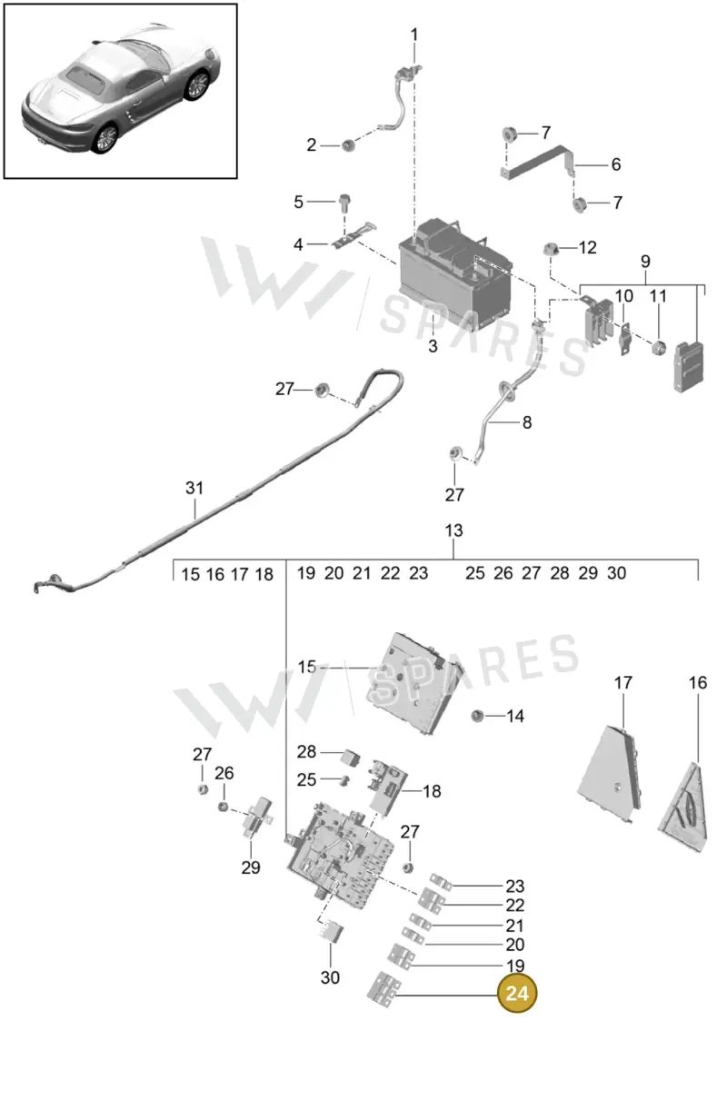 9A760705900 — Porsche Boxster (2016-2019) diagram p48902006, position 24