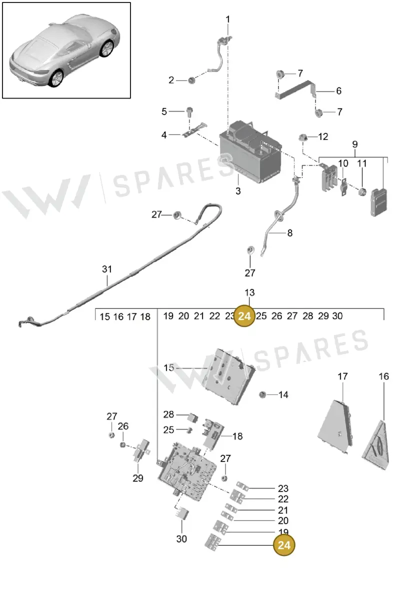 9A760705900 — Porsche Cayman (2016-2019) diagram p50902006, position 24