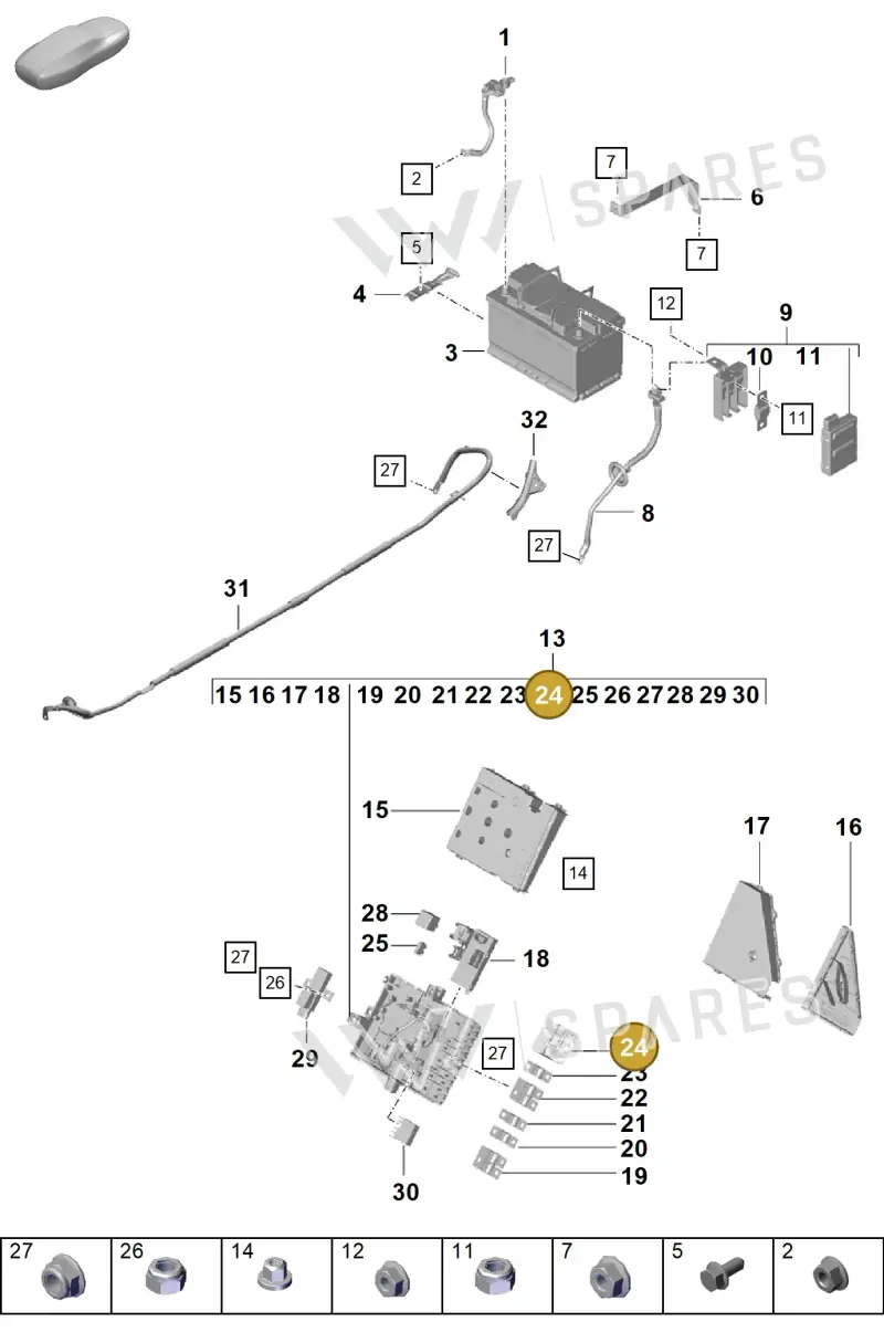 9A760705900 — Porsche Boxster Spyder (2019-2020) diagram p55902060, position 24