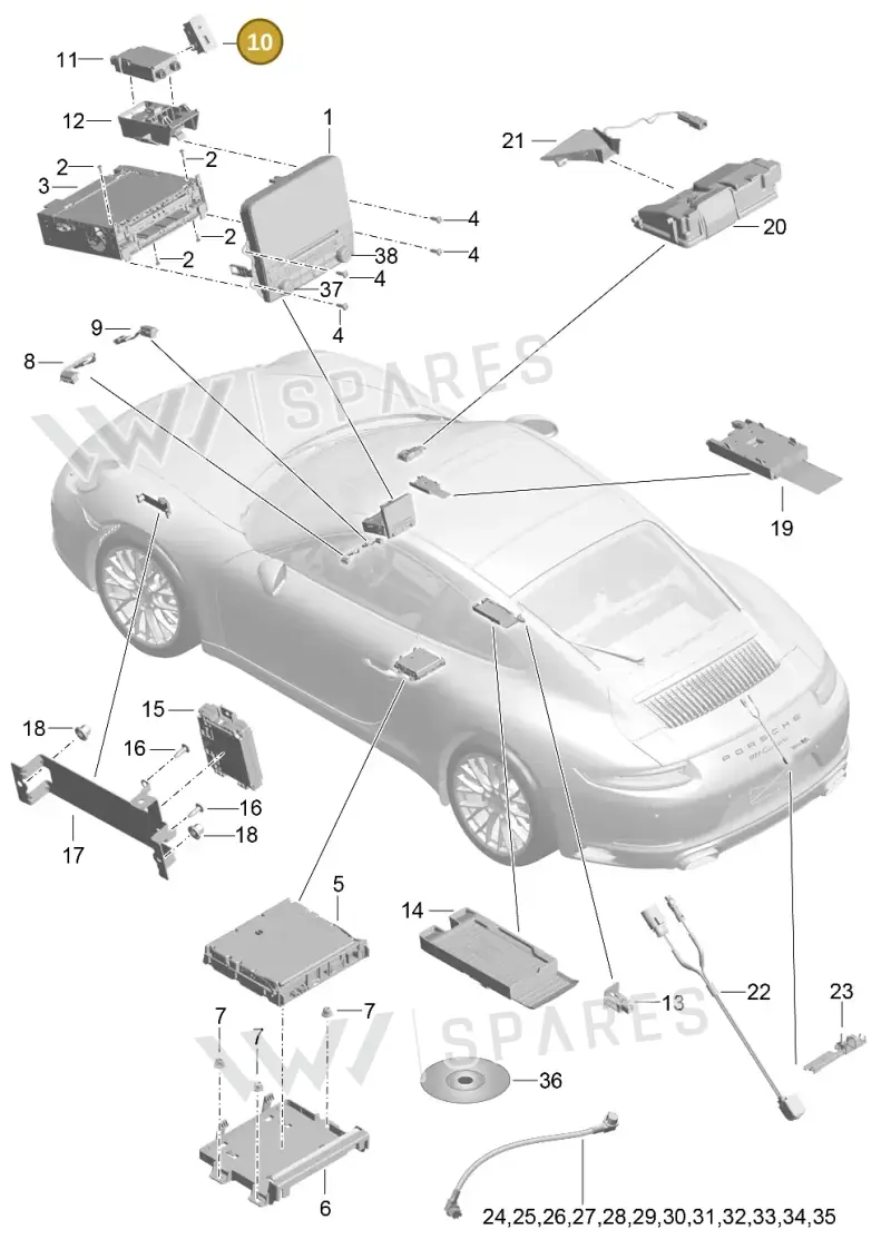 9A764222220 — Porsche 911 (2016-2019) diagram p47911000, position 10