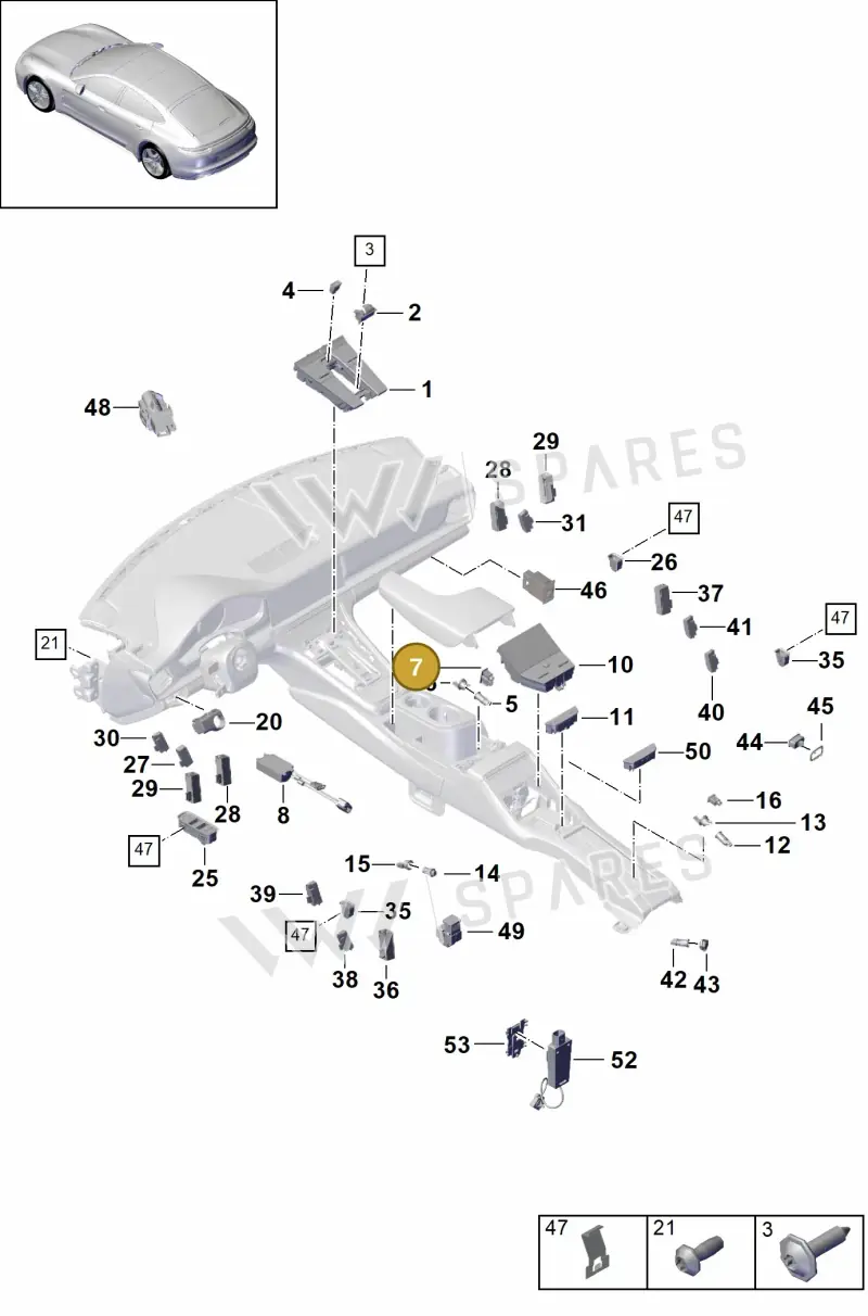 9A764222220 — Porsche Panamera (2016-2020) diagram p49903010, position 7