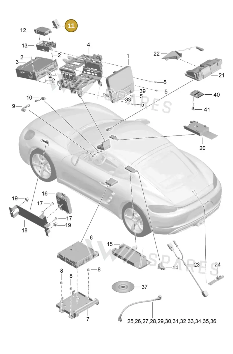 9A764222220 — Porsche Cayman (2016-2019) diagram p50911000, position 11
