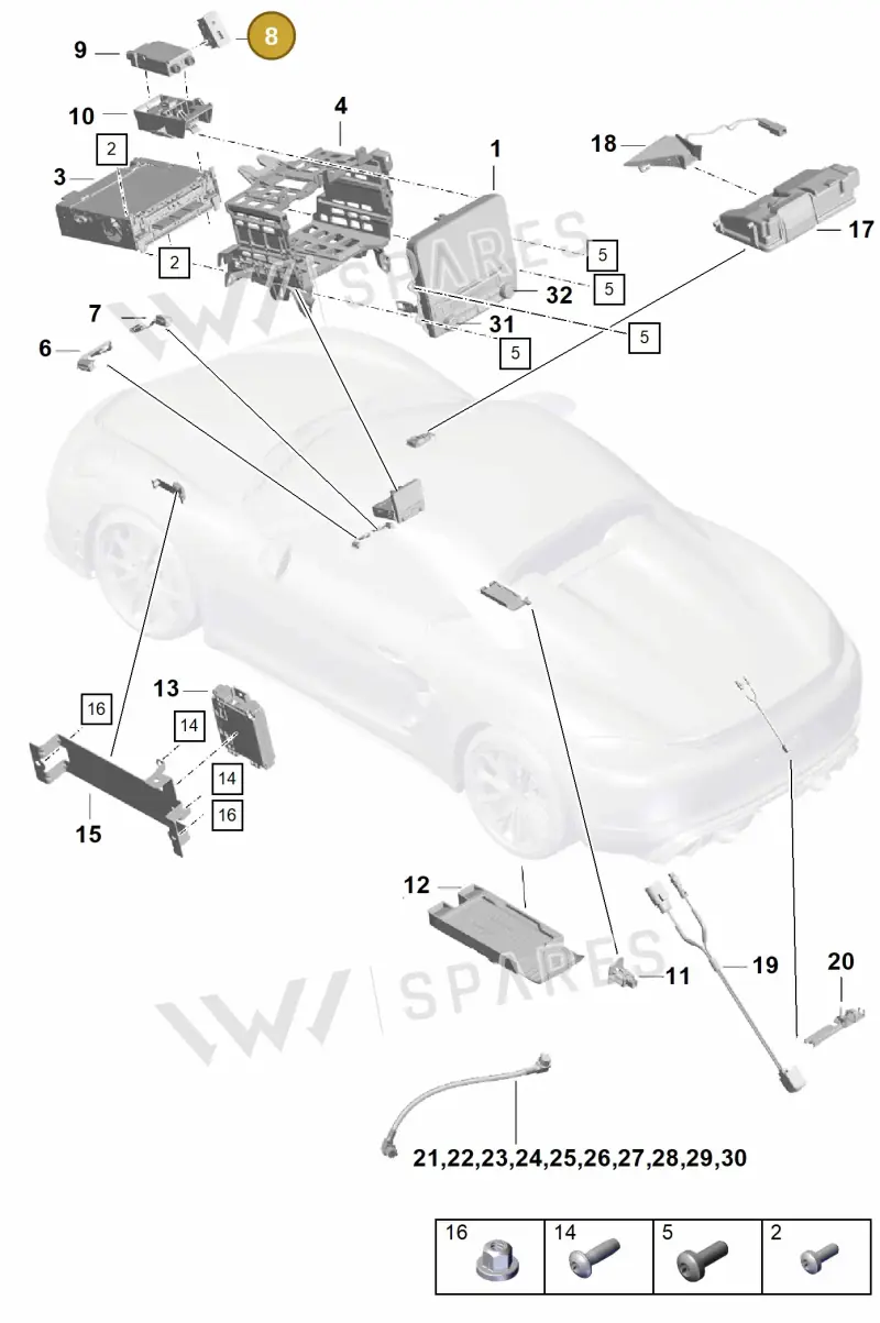 9A764222220 — Porsche Boxster Spyder (2019-2020) diagram p54911000, position 8