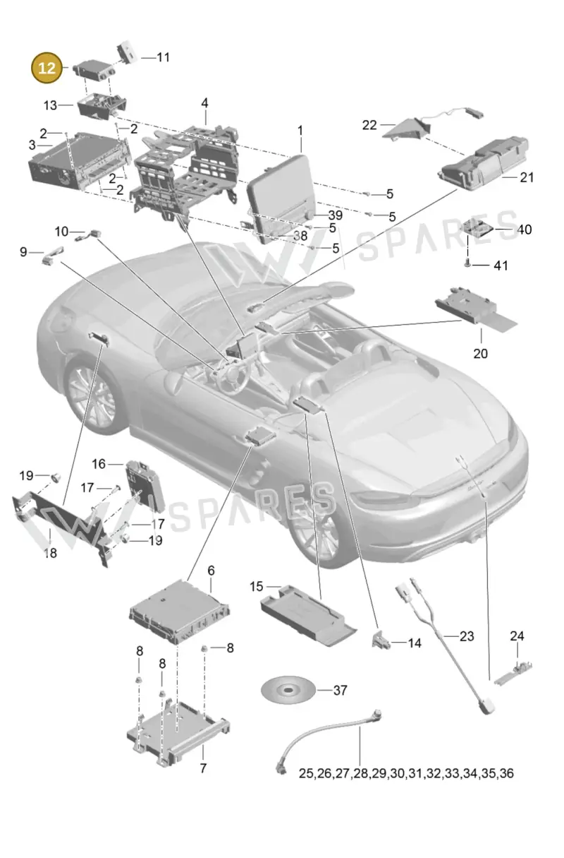 9A764295300 — Porsche Boxster (2016-) diagram p48911000, position 12