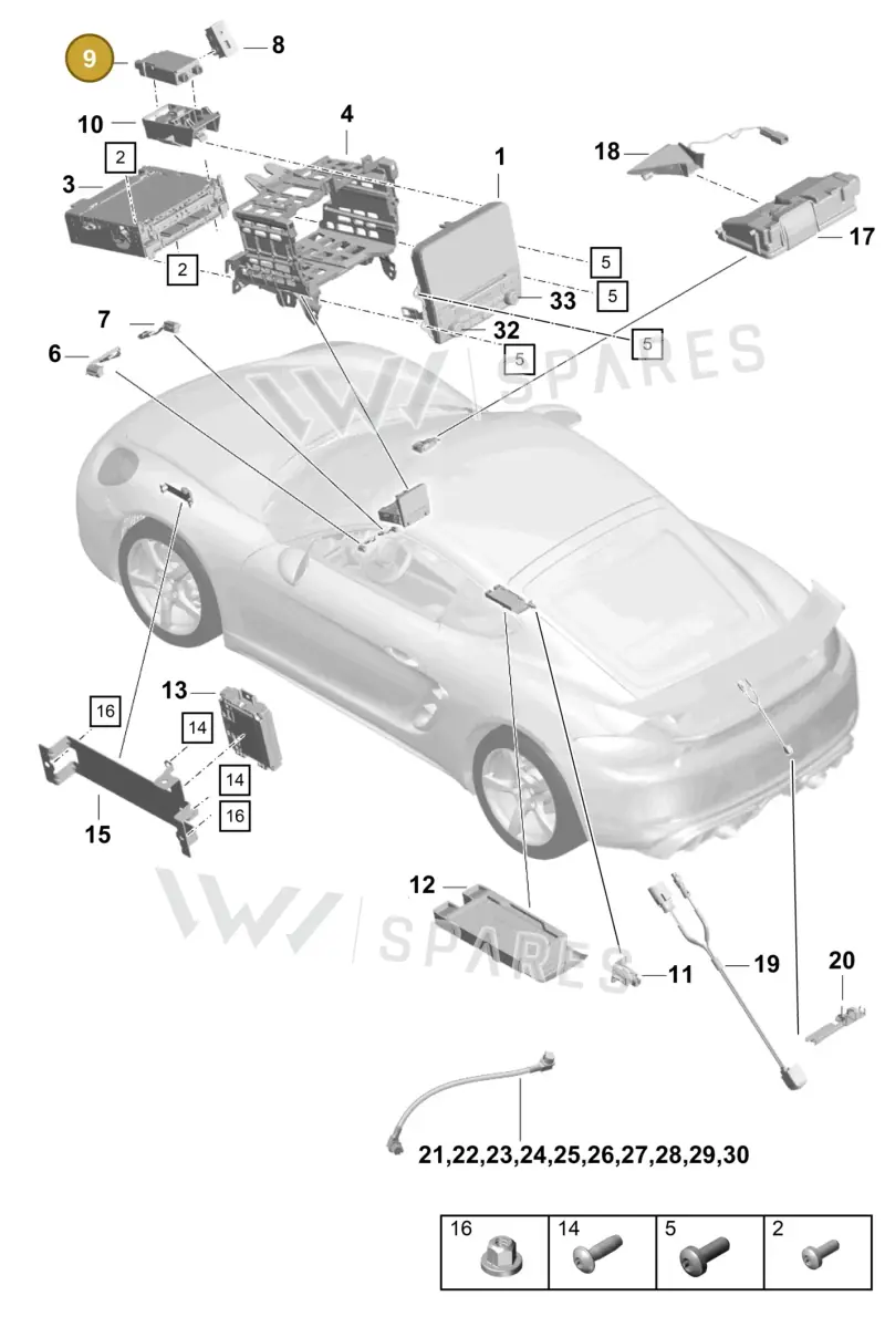 9A764295300 — Porsche Cayman GT4 (2019-) diagram p55911000, position 9