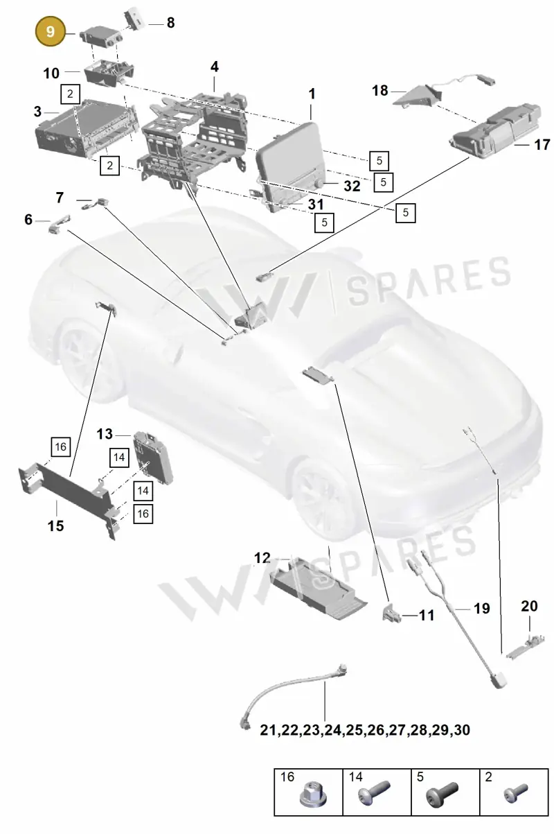 9A764295300 — Porsche Boxster Spyder (2019-) diagram p54911000, position 9