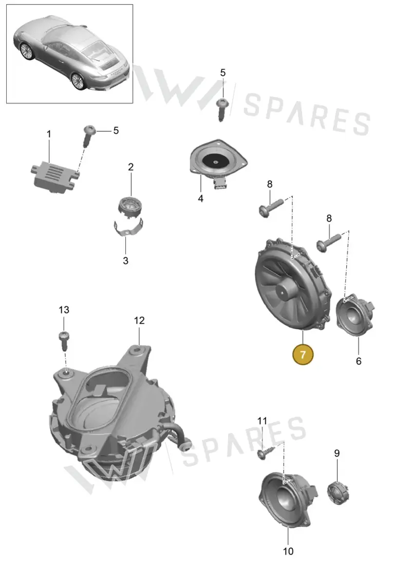 9A764555514 — Porsche 911 (2016-2019) diagram p47911005, position 7