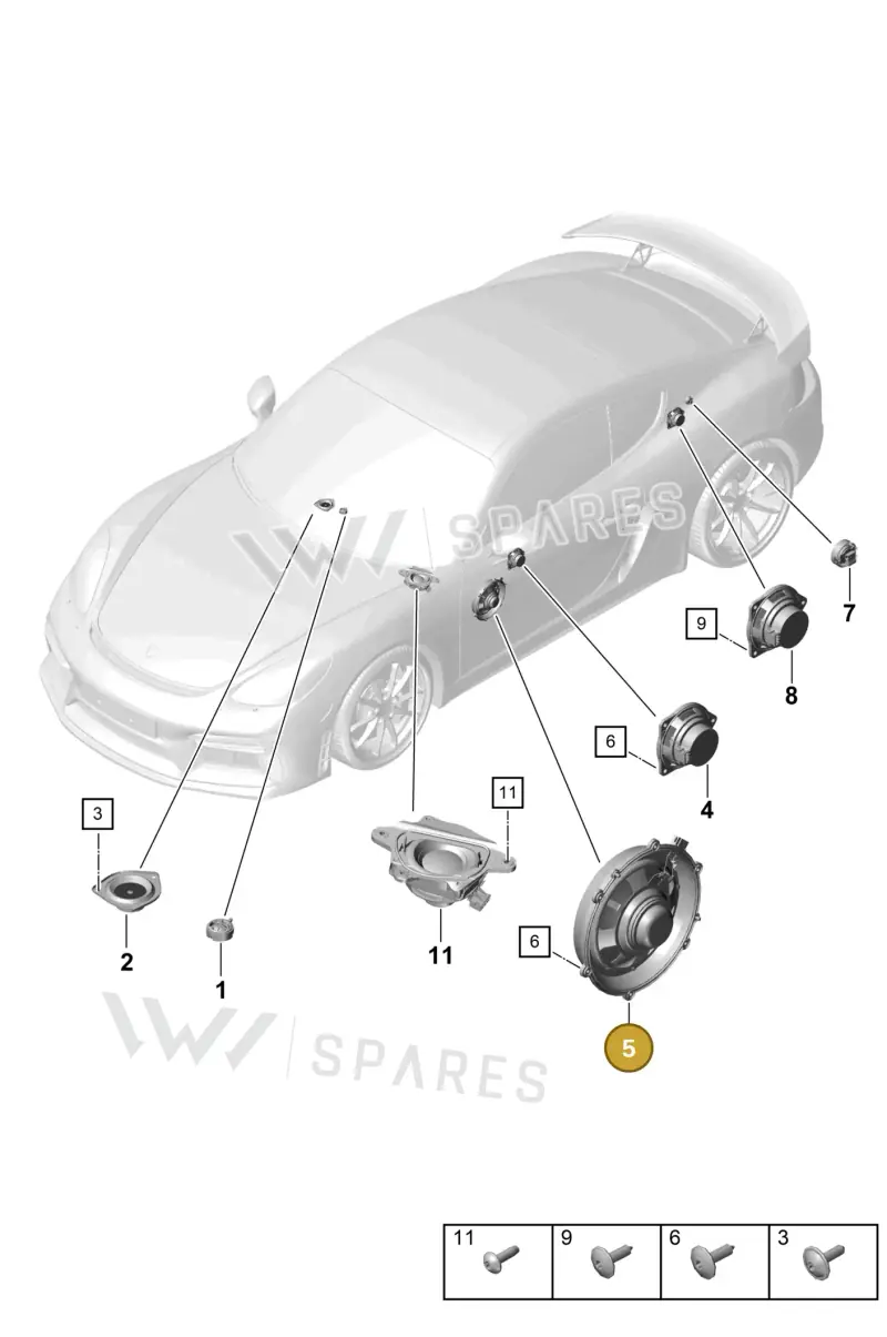 9A764555514 — Porsche Cayman (2019-2022) diagram p55911050, position 5