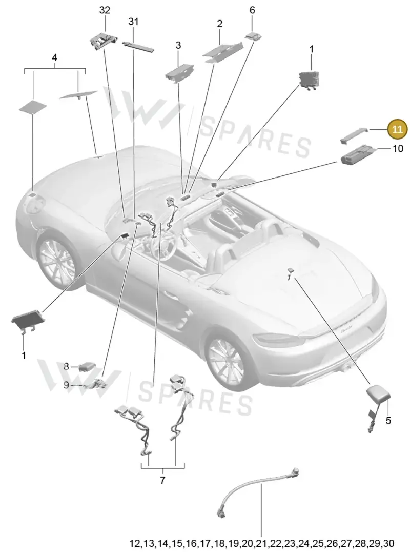9A764772000 — Porsche Boxster (2016-2019) diagram p48911002, position 11