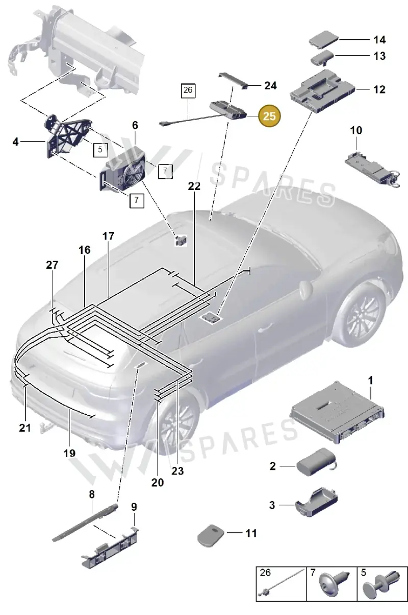 9A764772000 — Porsche Cayenne (2017-2023) diagram p51911024, position 25