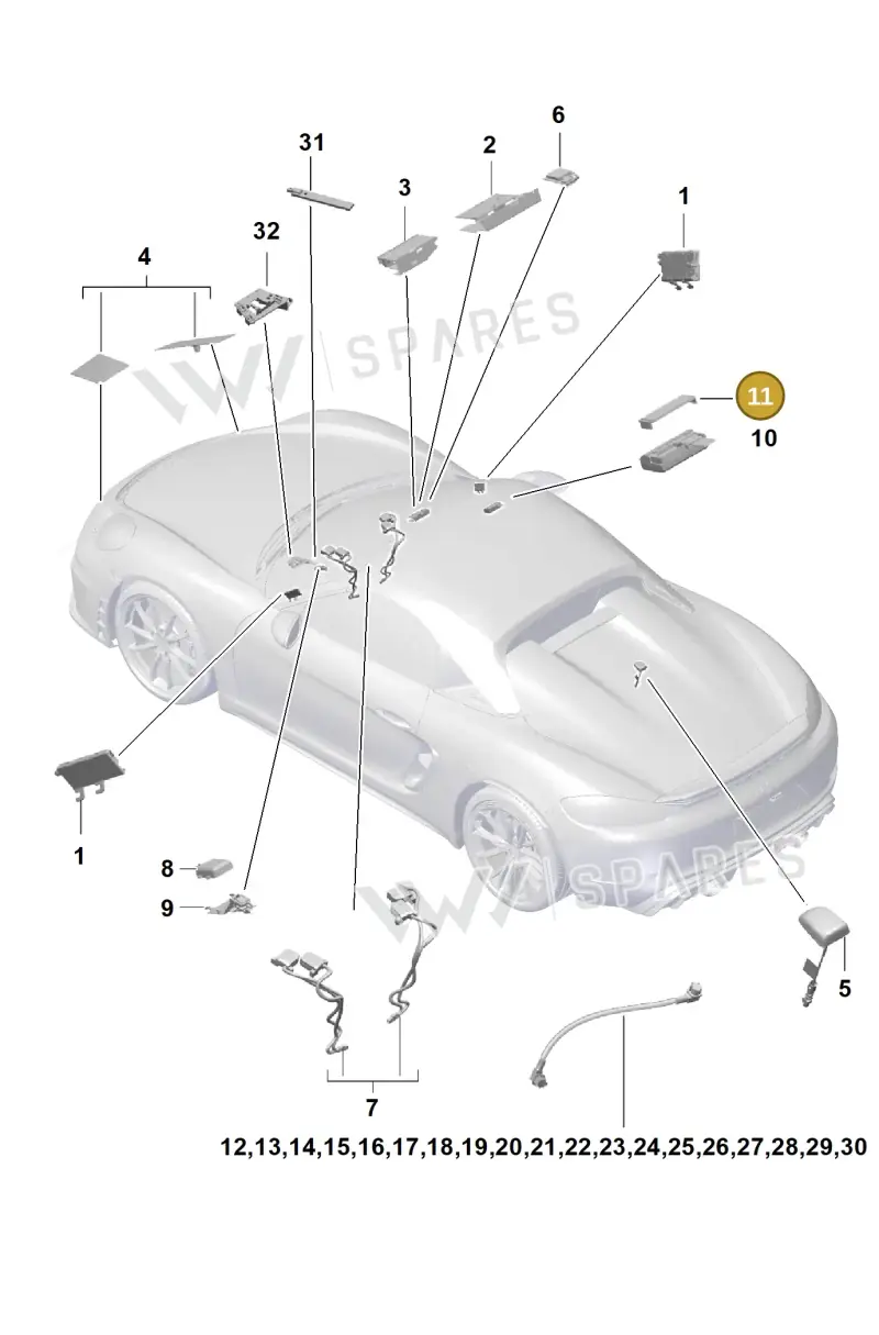 9A764772000 — Porsche Boxster Spyder (2019-2020) diagram p54911020, position 11