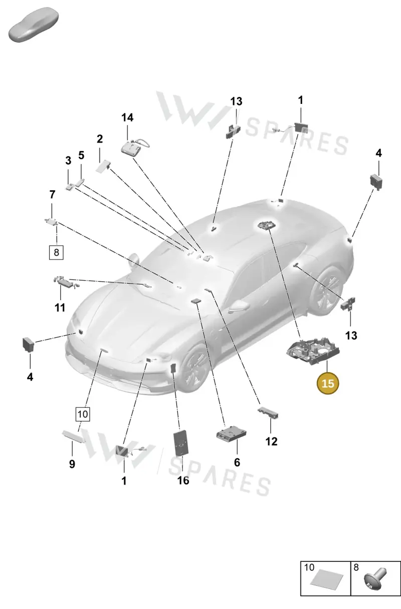 9A764772000 — Porsche Taycan Sport Turismo (2023-2025) diagram p64911200, position 15
