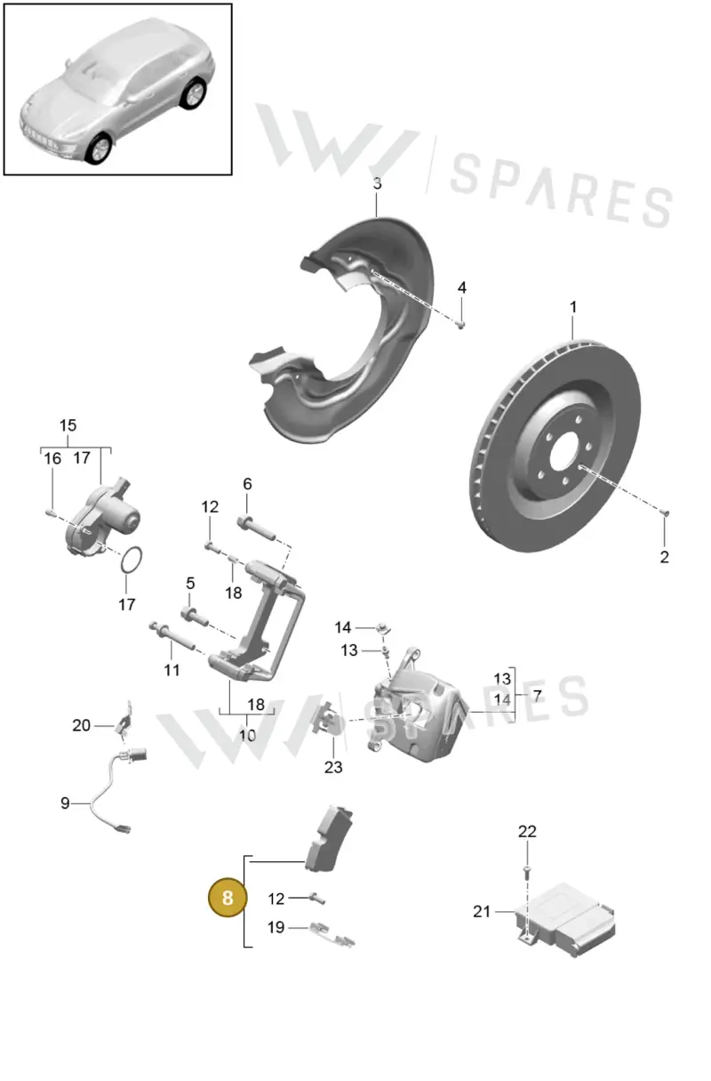 9A769845100 — Porsche Macan GTS (2013-2018) diagram p44603000, position 8