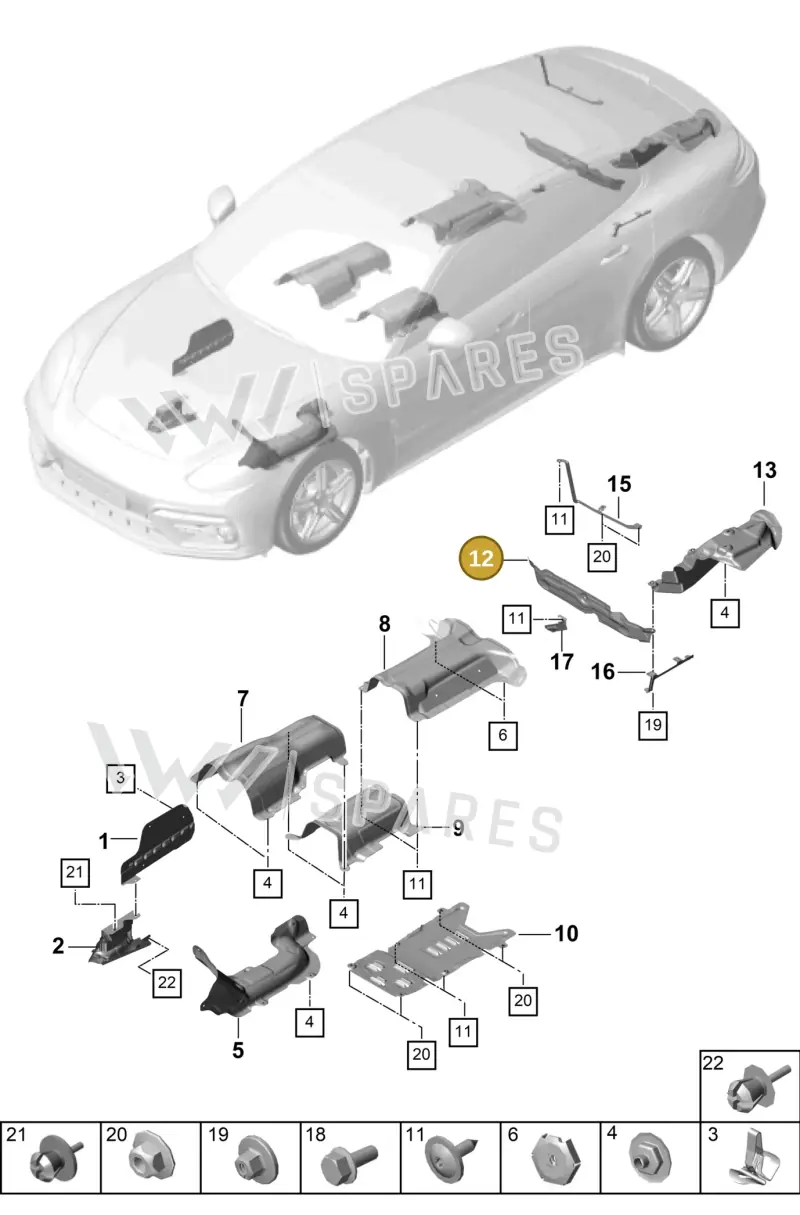 9A780416703 — Porsche Panamera (2016-2020) diagram p49801080, position 12