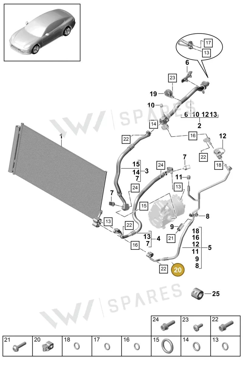 9A781657900 — Porsche Panamera (2016-2020) diagram p49815060, position 20