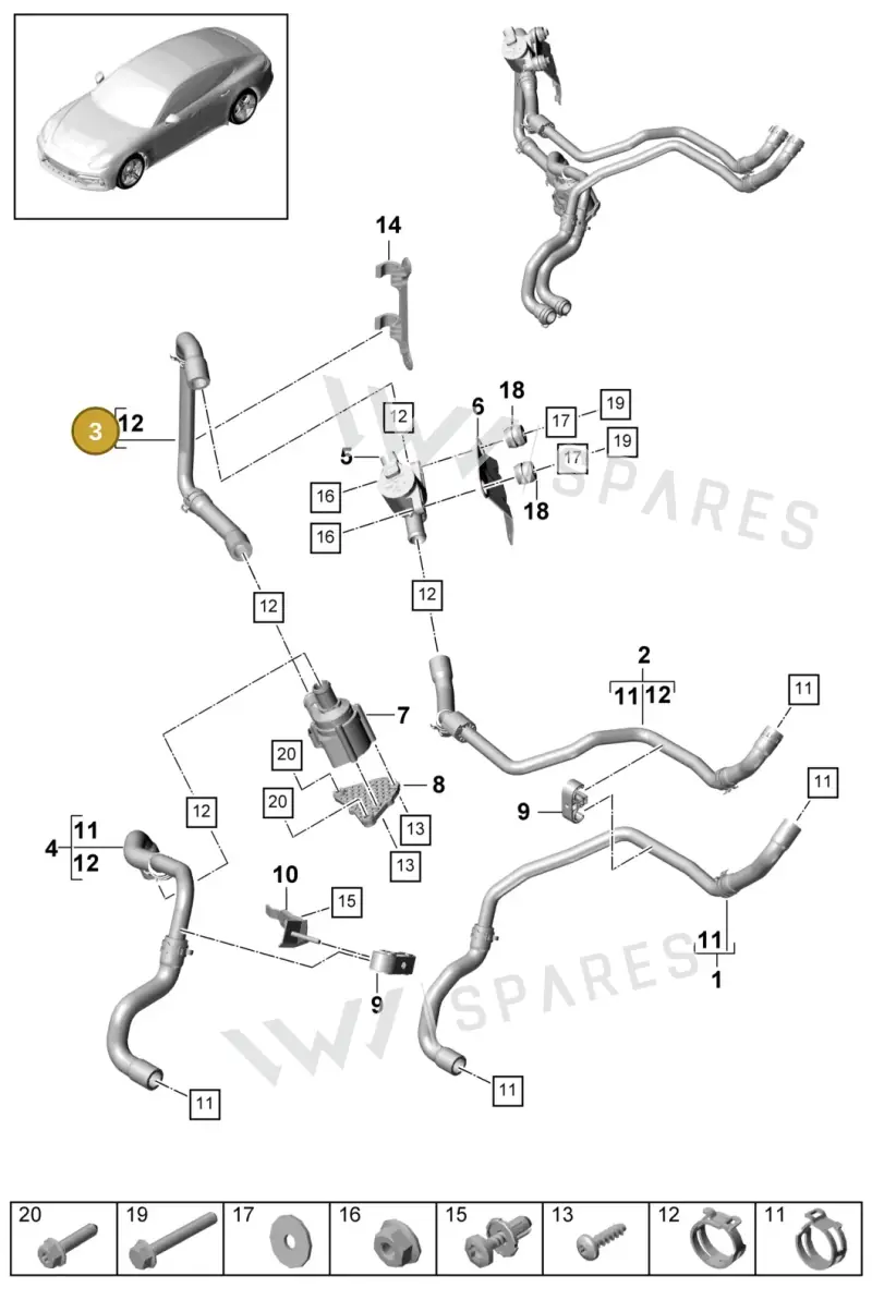 9A781933400 — Porsche Panamera (2016-2020) diagram p49813010, position 3