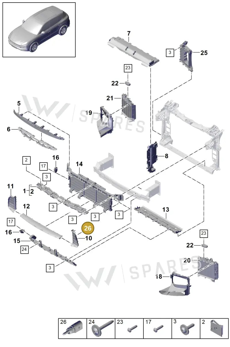 9A7820535 — Porsche Cayenne (2017-2023) diagram p51802300, position 26