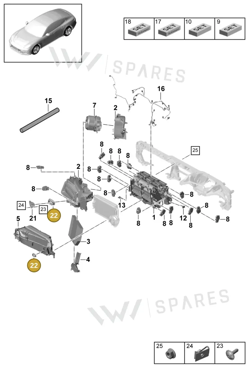 9A782075100 — Porsche Panamera 4 Hybrid (2016-2020) diagram p49814000, position 22