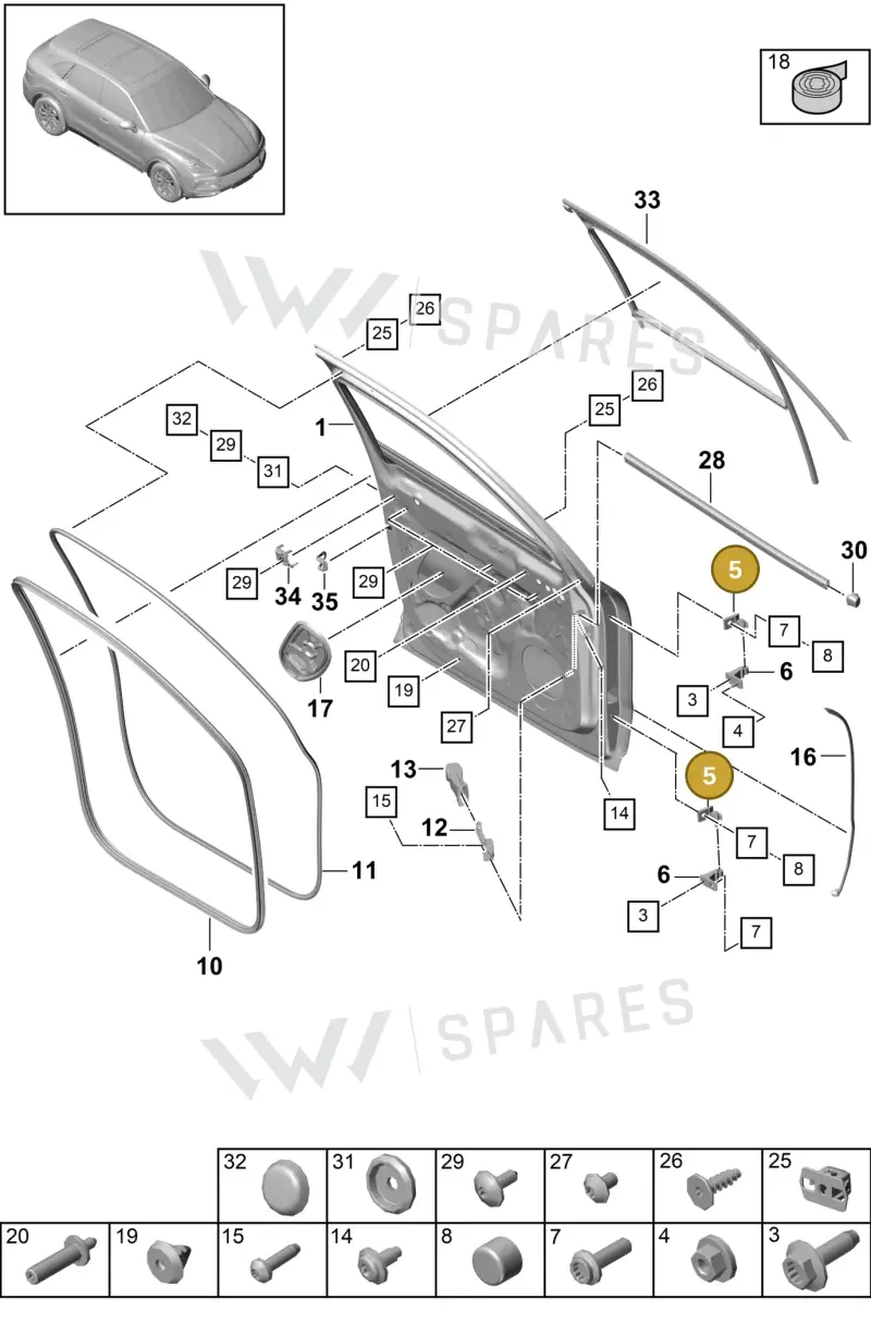 9A783340801 — Porsche Cayenne Diesel V6 (2017-2023) diagram p51804000, position 5