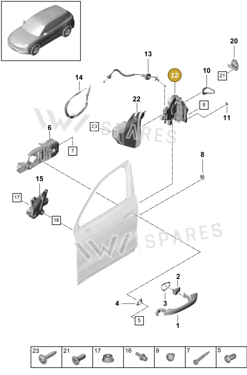 9A783721606 — Porsche Cayenne (2017-2023) diagram p51804030, position 12