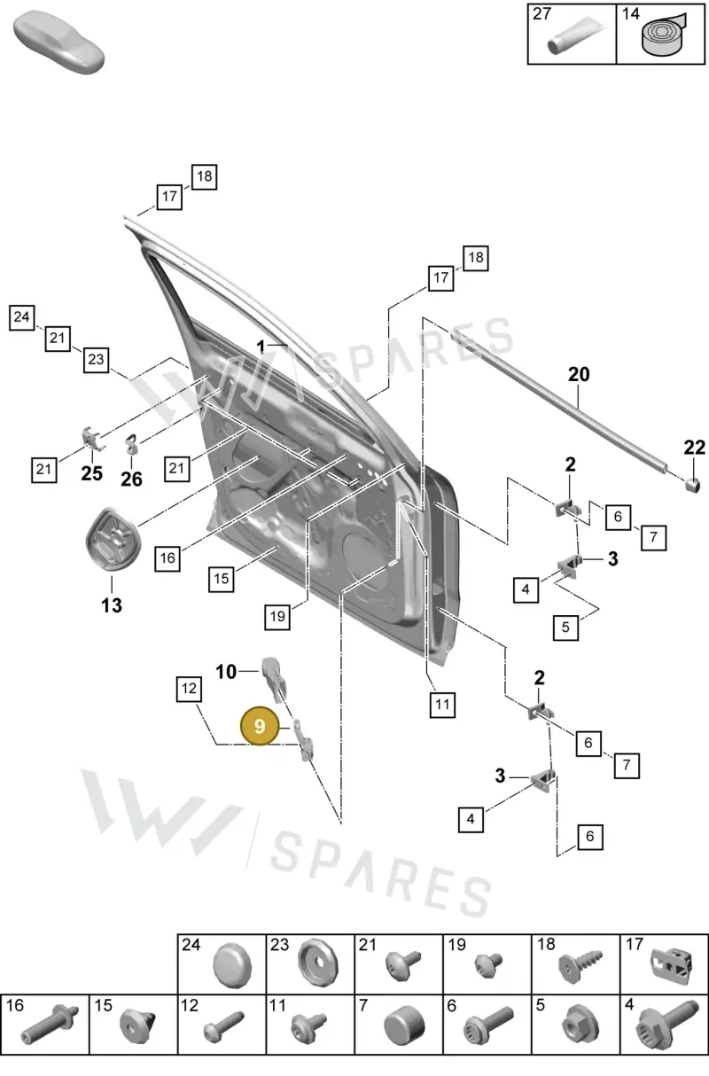 9A7837249 — Porsche Cayenne Coupe (2023-2023) diagram p60804000, position 9
