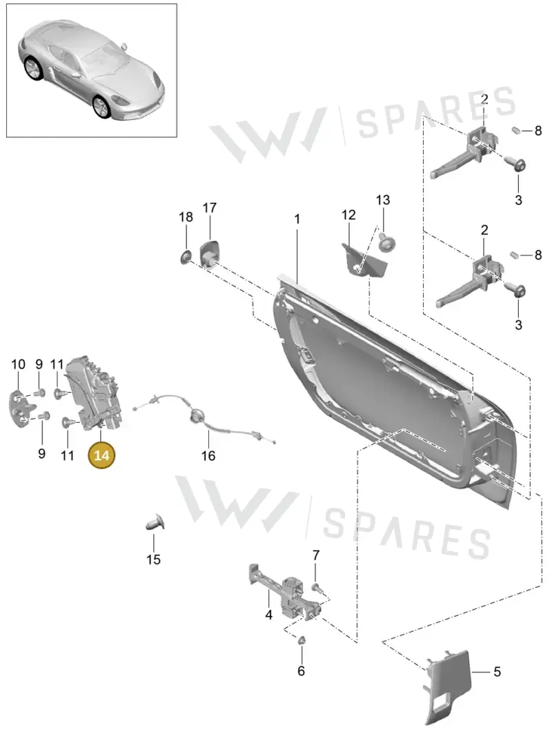 9A783741505 — Porsche Cayman (2016-2019) diagram p50804000, position 14