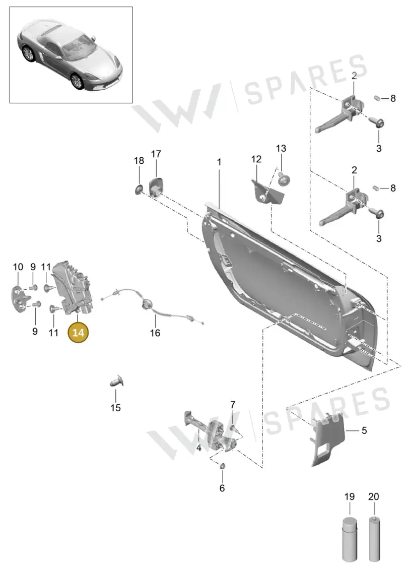 9A783761601 — Porsche Boxster (2016-2019) diagram p48804000, position 14